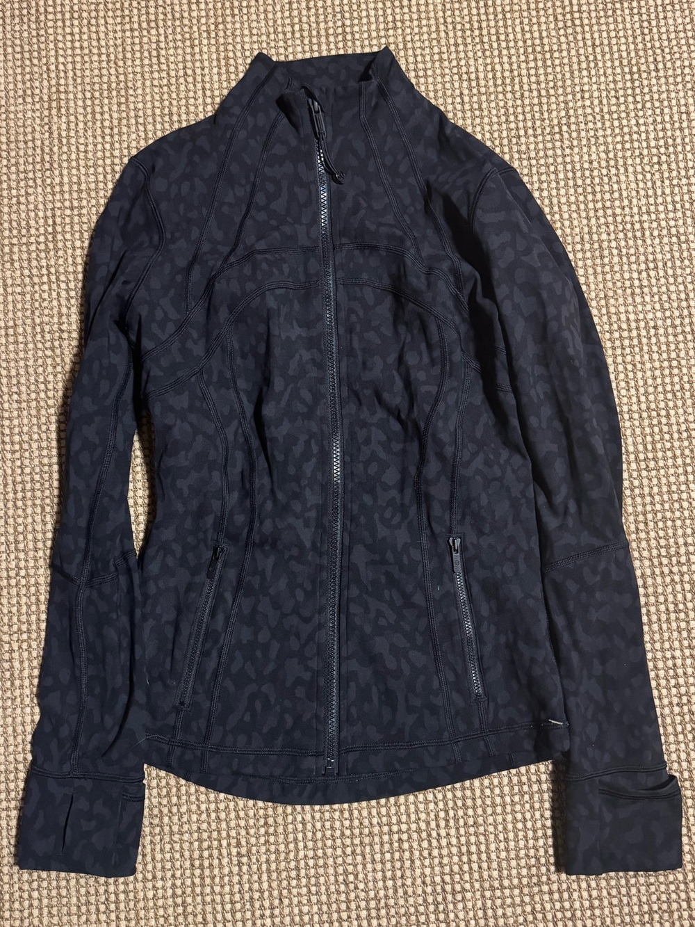 lululemon athletica Black Subtle Animal-Print Zip Jacket